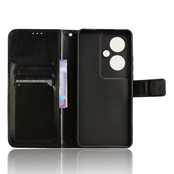 Etui z klapką do Oppo Reno 11F 5G, Crazy Horse Wallet, czarne