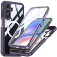 Etui do Samsung Galaxy A16 / A16 5G, Shockproof, ze szkłem, do MagSafe, fioletowe
