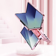 Etui z podstawką do Samsung Galaxy Z Fold7 5G, z ochroną zawiasu, szkłem i rysikiem - różowe