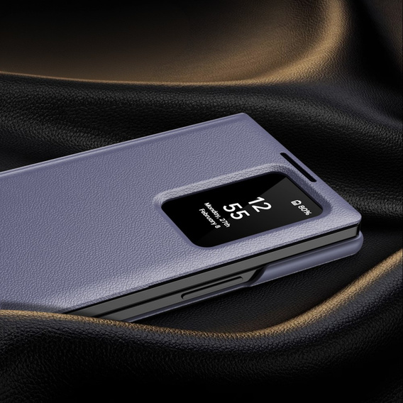 Etui z klapką do Samsung Z Fold6 5G, Smart View Wallet, lawendowe