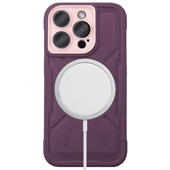 Etui do iPhone 15 Pro, ERBORD Armor Mag do MagSafe, bordowe