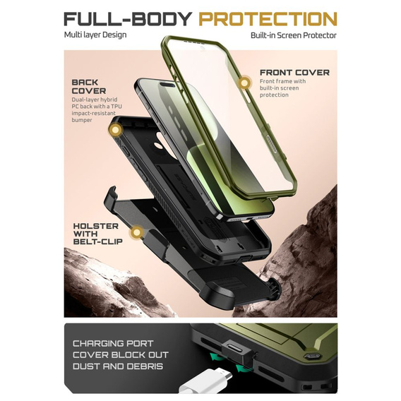Etui Supcase do iPhone 17, Unicorn Beetle Pro, Guldan