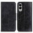 Etui z klapką do Samsung Galaxy S25 Edge, skórzane, czarne