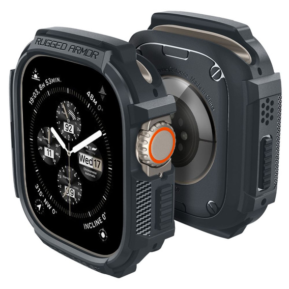 Etui Spigen do Apple Watch Ultra 1/2/3 49mm, Rugged Armor, Szary