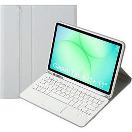 Etui z klawiaturą Bluetooth i touchpadem do Samsung Galaxy Tab A11+ – szare