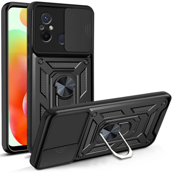Etui pancerne do Xiaomi Redmi 12C, CamShield Slide, czarne