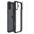 Etui Spigen do iPhone 16, Ultra Hybrid, przezroczyste / czarne + Szkło Hartowane 9H