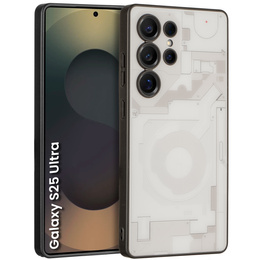 Etui do Samsung Galaxy S25 Ultra, Matte Case z wzorem wnętrza telefonu, białe