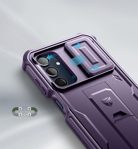 Etui pancerne do Samsung Galaxy A16 / A16 5G, Dexnor Full Body (Two Frames), fioletowe