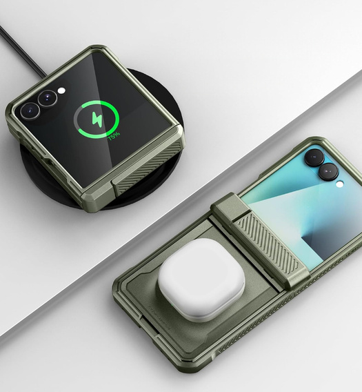 Etui pancerne do Samsung Galaxy Z Flip7 5G, Dexnor, zielone