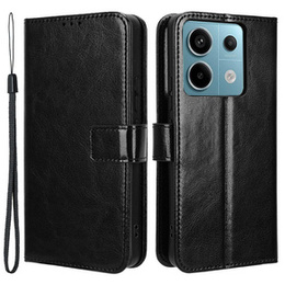 Etui z klapką do Xiaomi Redmi Note 13 Pro 5G, Crazy Horse Wallet, czarne