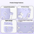 Etui silikonowe do AirPods Pro 3, Kocia Łapka z brelokiem - fioletowe