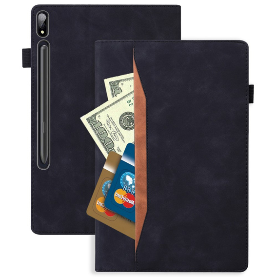 Etui biznesowe z eko-skóry do Samsung Galaxy Tab S10 Lite / S10 FE / S9 FE / S9 / S8 / S7 – czarne