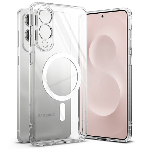 Etui Ringke Fusion MagSafe do Samsung Galaxy S25 Edge – Przezroczyste + Szkło Hartowane 9H