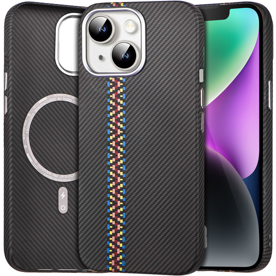 Etui do iPhone 14, Carbon Fiber MagSafe, czarne
