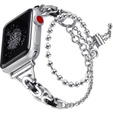 Kobieca bransoleta do Apple Watch 1/2/3/4/5/6/7/8/9/10/11/SE Ultra 1/2/3 42/44/45/46/49mm, Srebrna / Czarna