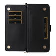 Etui z klapką do Xiaomi Poco M7 Pro 5G, Crossbody Leather Wallet, czarne