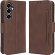 Etui z klapką do Samsung Galaxy S23 FE, Card Slot, brązowe