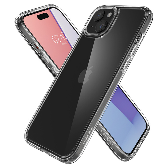 Etui Spigen do iPhone 15, Ultra Hybrid, przezroczyste + Szkło Hartowane 9H