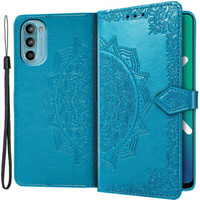 Etui z klapką do Motorola Moto G52 / G82 5G, Mandala, niebieskie