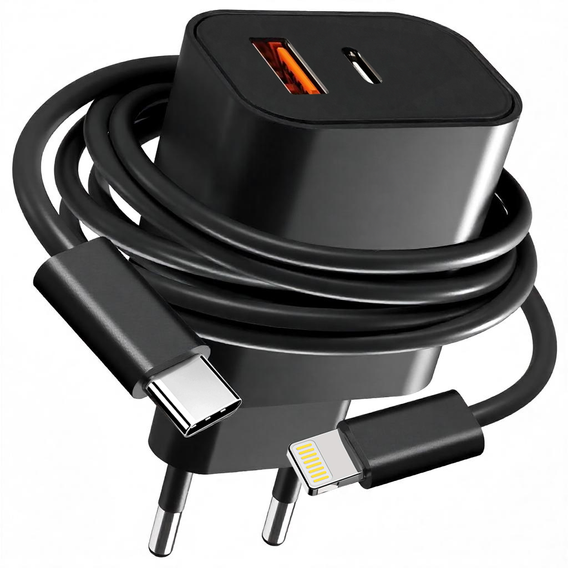 SZYBKA ŁADOWARKA USB-C 20W + KABEL 1M do IPHONE X 11 12 13 14 Pro Max czarna