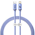 Baseus kabel Crystal Shine USB-C - Lightning 1,2 m 20W - fioletowy