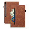 Etui do Samsung Galaxy Tab S10 FE+ Plus, Classic, z miejscem na rysik, brązowe