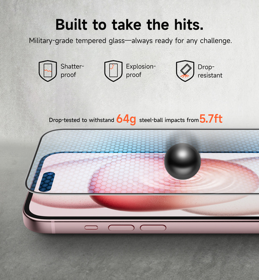 2x SURITCH Szkło Hartowane do iPhone 16 / 15, przezroczyste