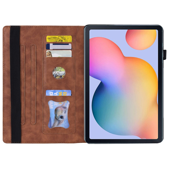 Etui do Samsung Galaxy Tab S6 Lite, Classic, z miejscem na rysik, brązowe