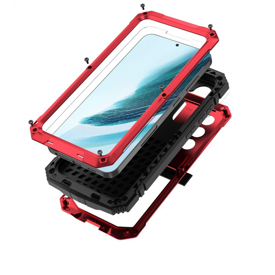 Etui pancerne do Samsung Galaxy S25+ Plus, R-JUST, czerwone