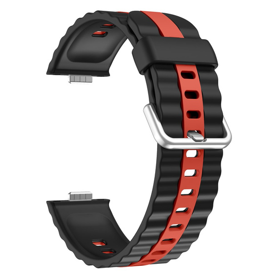 Pasek Silikonowy do Huawei Watch Fit 4 / 4 Pro / 3, Czarny / Czerwony