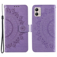 Etui z klapką do Motorola Moto G53 5G, Mandala, fioletowe