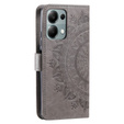 Etui z klapką do Xiaomi Redmi Note 13 Pro 4G / Redmi Note 14S / Poco M6 Pro 4G, Mandala Flower, szare