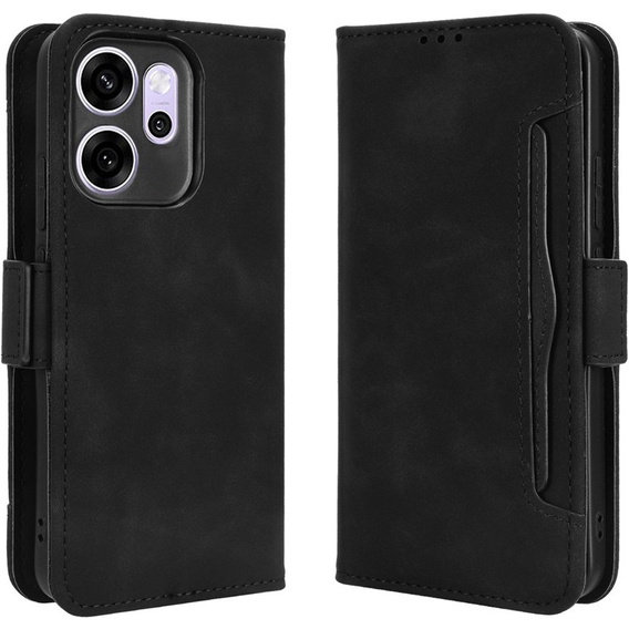 Etui z klapką do Oppo Reno 14 F / 14 FS, Card Slot, czarne