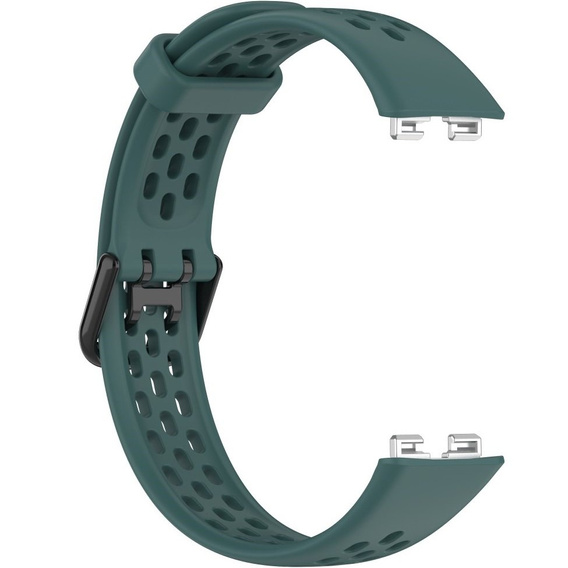 Pasek Silikonowy do Huawei Band 8 / Huawei Band 9 / Huawei Band 10, z dziurkami, Zielony