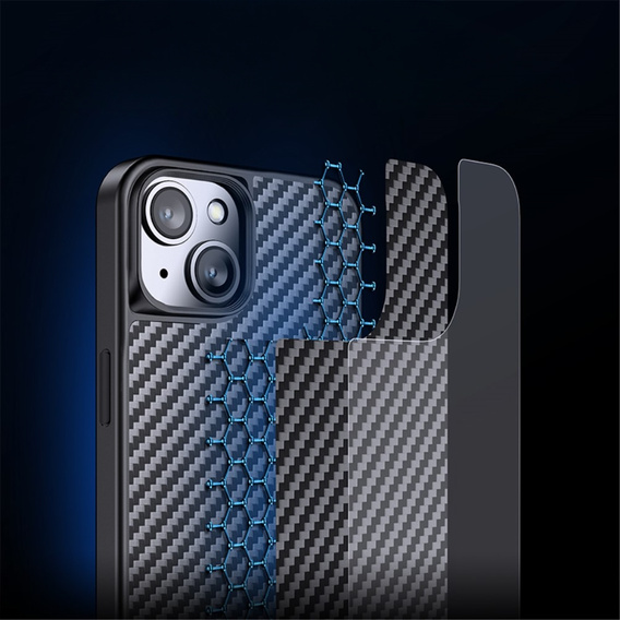 Etui Kevlar MAGSAFE do iPhone 13, obudowa plecki z TPU + Włókno węglowe
