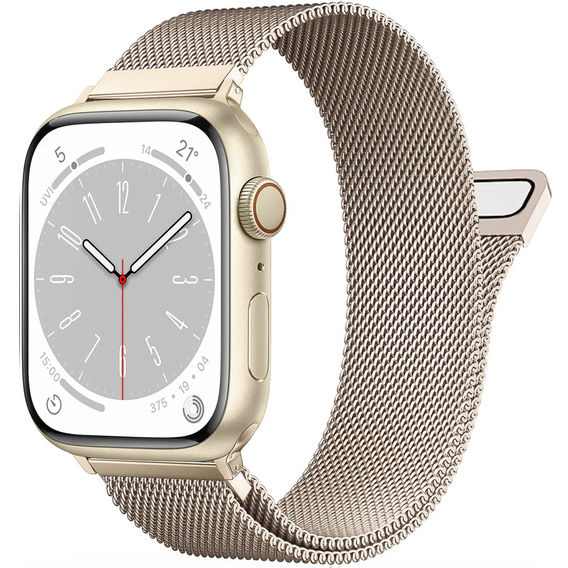 Bransoleta do Apple Watch 1/2/3/4/5/6/7/8/9/10/11/SE Ultra 1/2/3 42/44/45/46/49mm, Szampański złoty