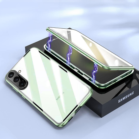 Etui do Samsung Galaxy A56 5G, Magnetic Dual Glass, zielone