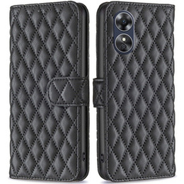 Etui z klapką do Oppo A17, Wallet, BINFEN COLOR, czarne