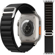 Pasek Nylonowy do Apple Watch 1/2/3/4/5/6/7/8/9/10/11/SE Ultra 1/2/3 42/44/45/46/49mm, Czarny