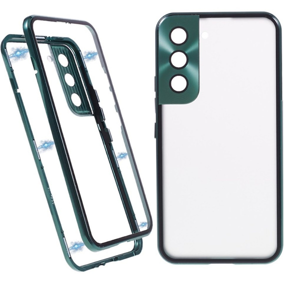 Etui do Samsung Galaxy S22, Magnetic Dual Glass, zielone