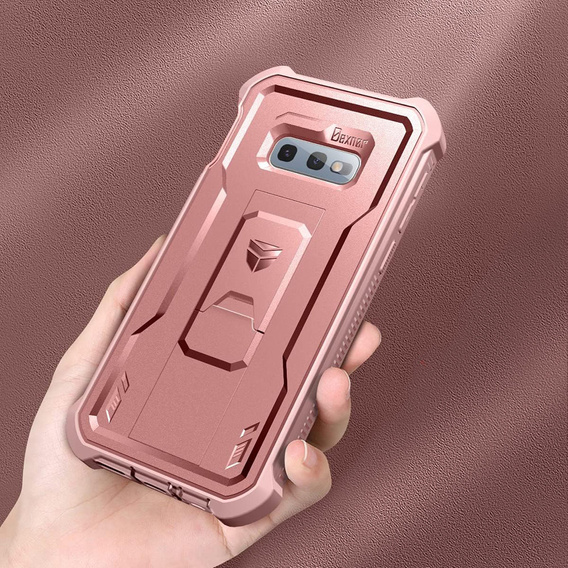 Etui pancerne do Samsung Galaxy S10e, Dexnor Full Body, różowe rose gold