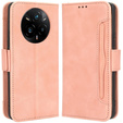 Etui z klapką do Realme 14 Pro+ 5G, Card Slot, różowe