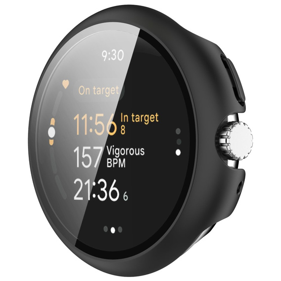 2w1 Etui + Szkło Hartowane do Google Pixel Watch 3 45mm, czarne