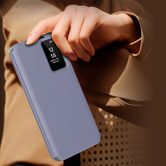 Etui do Samsung Galaxy A56 5G – Smart View z kieszenią na kartę, fioletowe