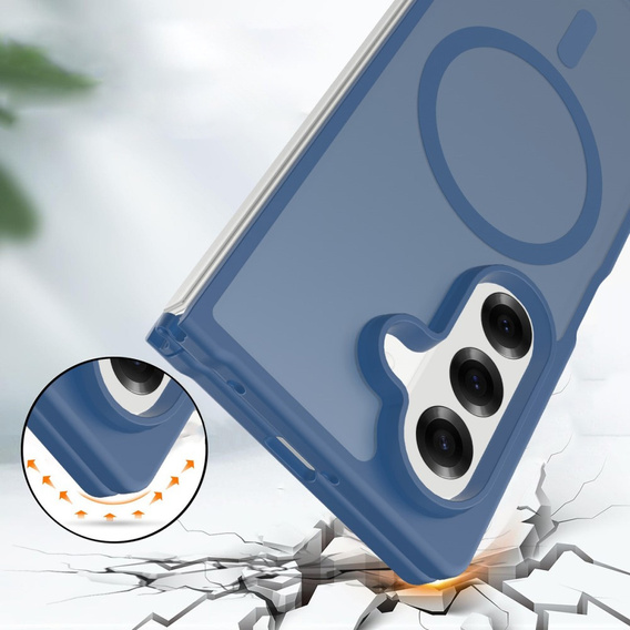 Etui kompatybilne z MagSafe do Samsung Galaxy Z Fold7 5G, ERBORD Matt Case – niebieskie