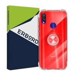 Etui do Xiaomi Redmi 7, silikonowe z ringiem Airbag Ring, czerwone