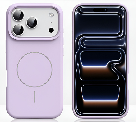 Etui silikonowe do iPhone 17 Pro - kompatybilne z MagSafe, antywstrząsowe, fioletowe