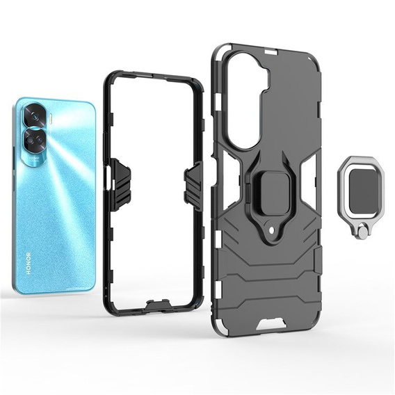 Etui do Honor 90 Lite 5G / X50i 5G, Kickstand Ring, czarne