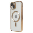 Etui do iPhone 14, Electro MagSafe, złote + Szkło na ekran